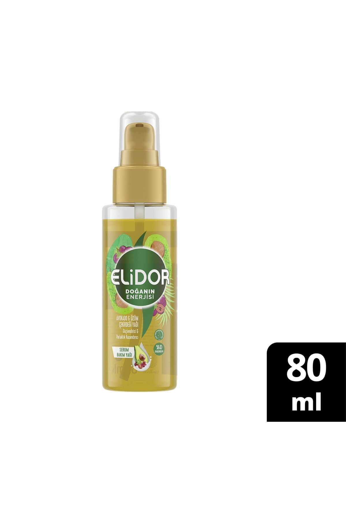 Elidor Doğanın Enerjisi Serum Saç Bakım Yağı Avokado ve Üzüm Çekirdeği Yağı 80 ml
