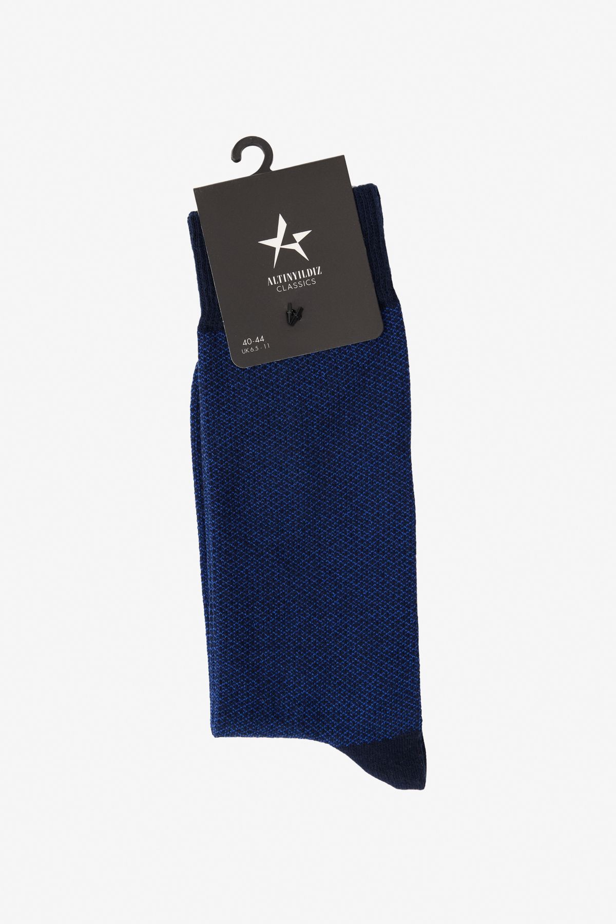Altınyıldız Classics Erkek Lacivert-Mavi Desenli Bambulu Soket Çorap