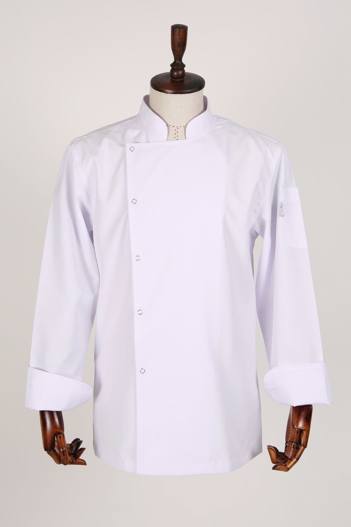 My Chef Şef Ceketi Beyaz Alpaka Zena Yaka Erkek Aşçı Kıyafeti