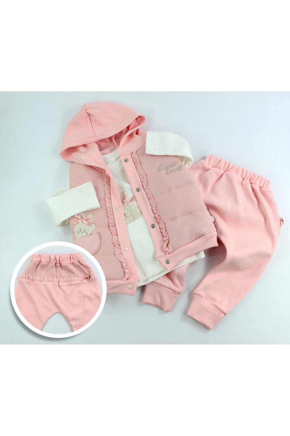 DIDuStore Kız Bebekler için Şık ve Konforlu 3 Parça Giyim Seti