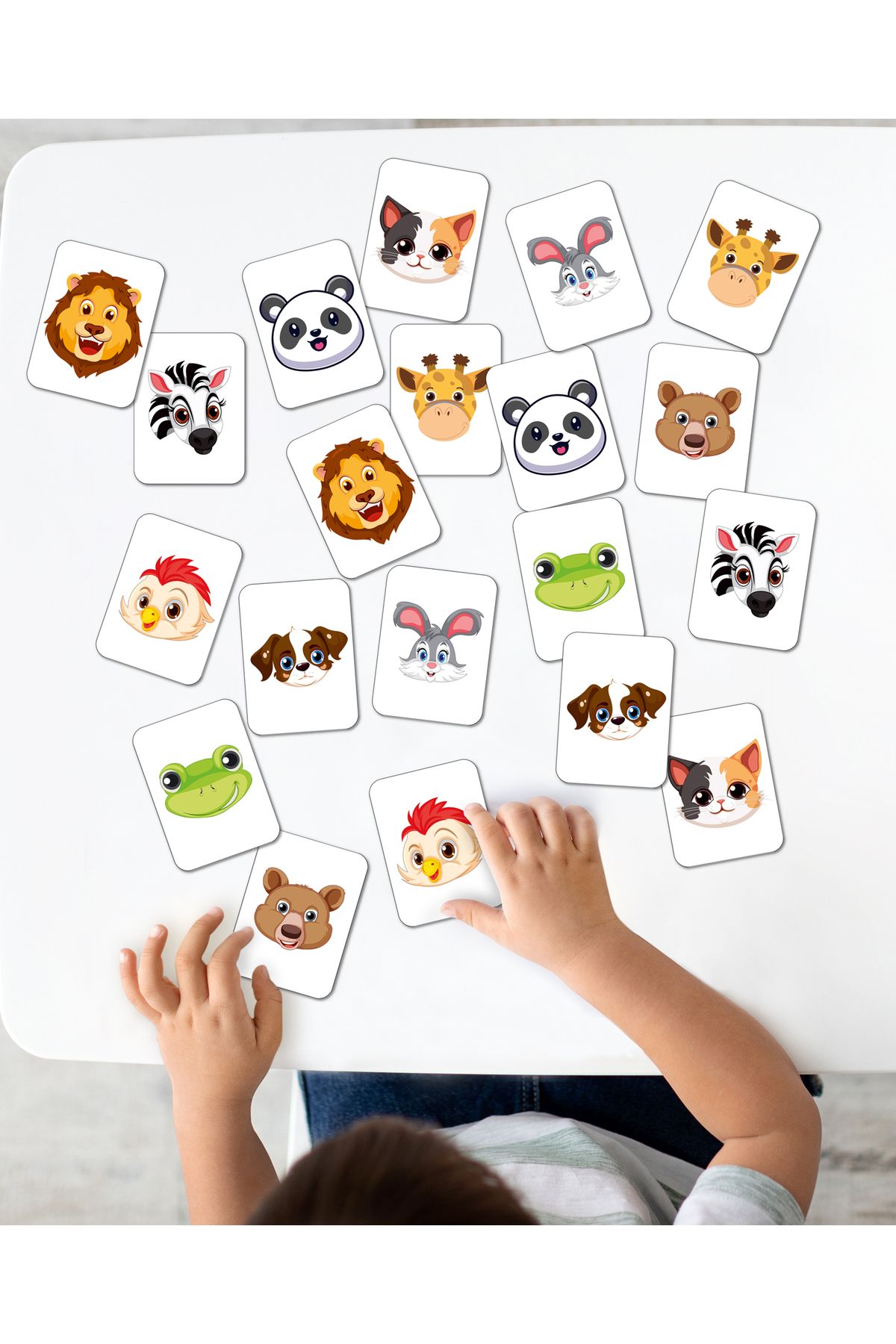 Lotus Baby Zeka Kartları Eşleştirme Oyunu Animals Hafıza Kartı Ahşap Eğitici Puzzle Oyuncak