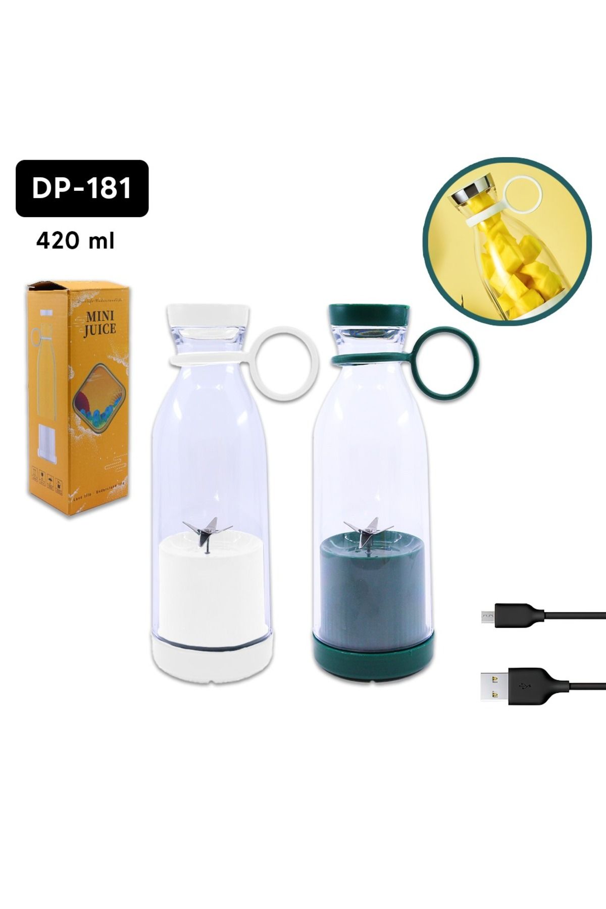 Betülce Taşınabilir Kablosuz Şarjlı Kişisel Smoothie El Blender Fresh Juice Blender