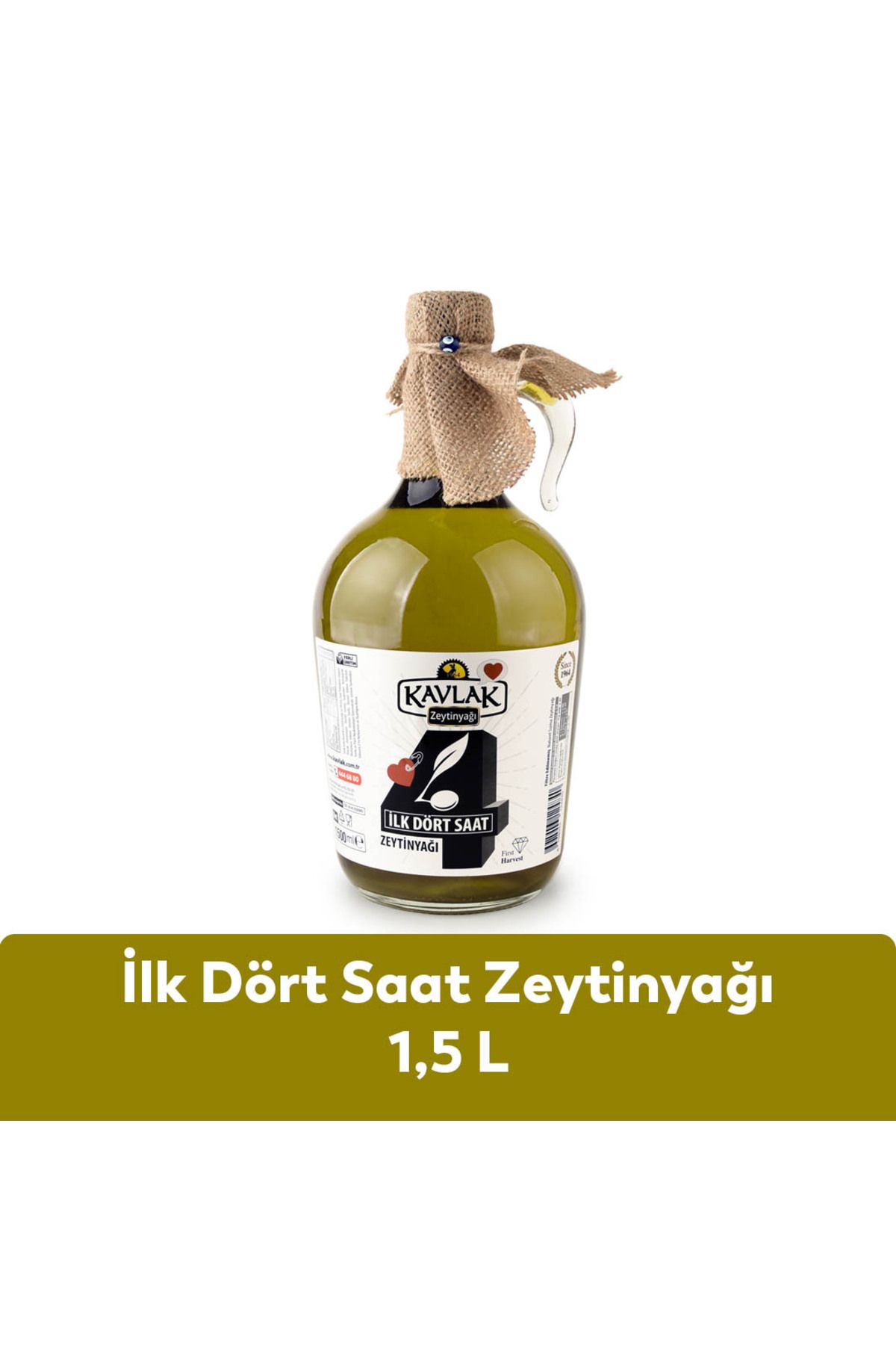 Kavlak Ilk Dört Saat Soğuk Sıkım Zeytinyağı 1,5 Litre