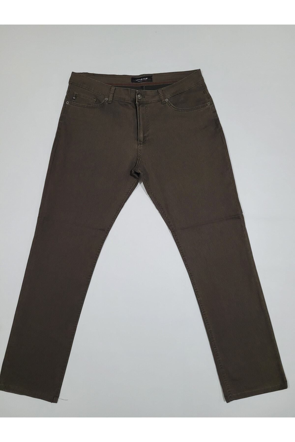 LTC Jeans 38 Beden Ince Kahverengi Erkek Keten Pantolon