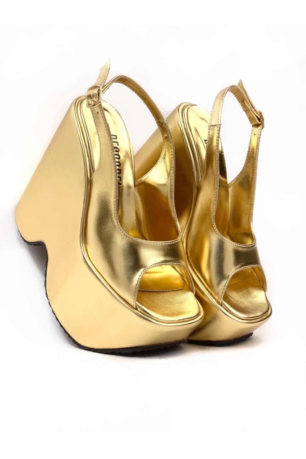 onlinebutik Kadın Sarı Yokte Yüksek Dolgu Platform Sandalet
