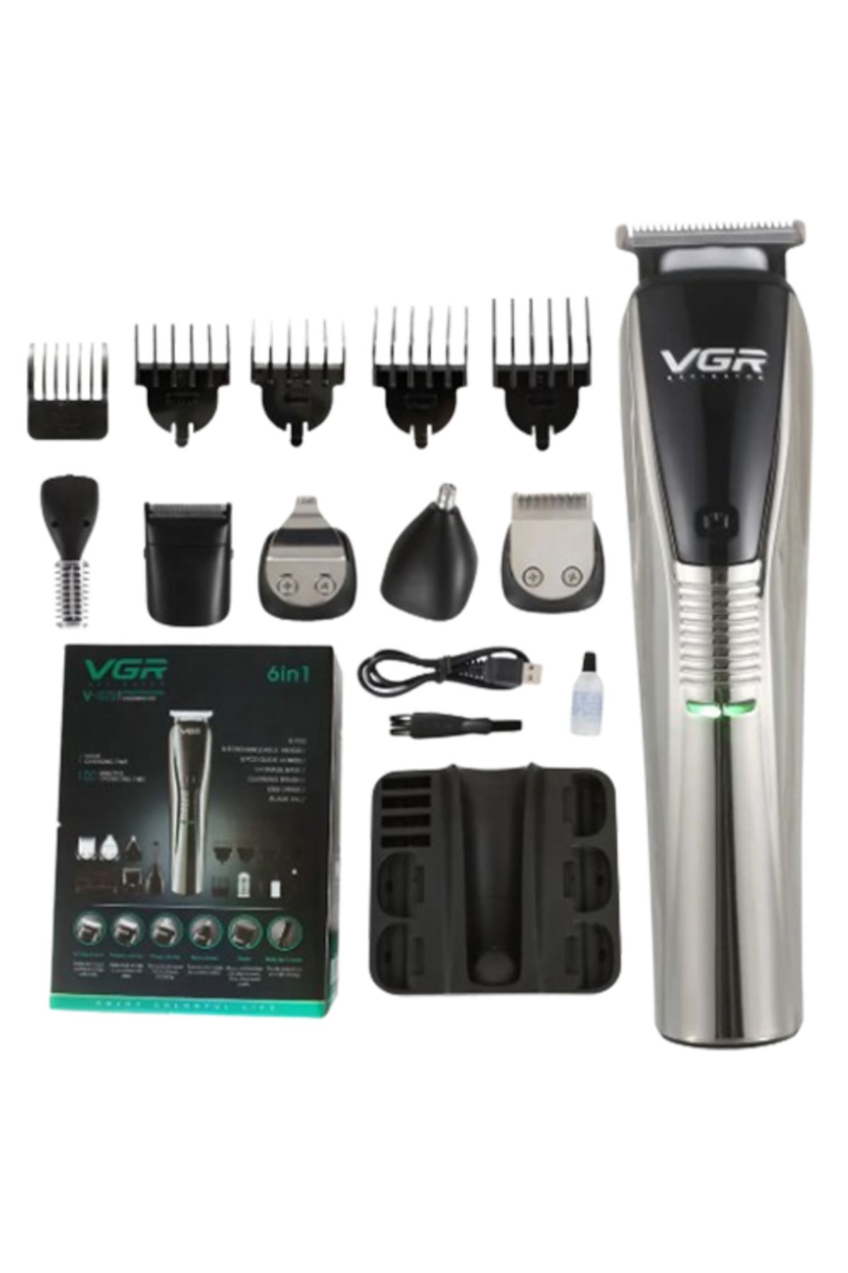 VGR V029 profesyonel 6+1 saç tıraş makinesi burun saç düzeltici akülü saç düzeltici