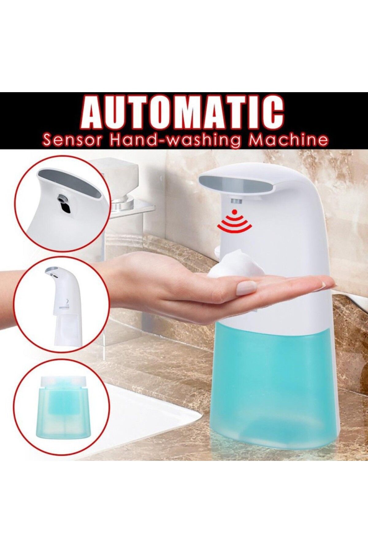 smartshop Sensörlü Pilli Zengin Köpüklü Otomatik Sıvı Sabunluk Banyo Mutfak