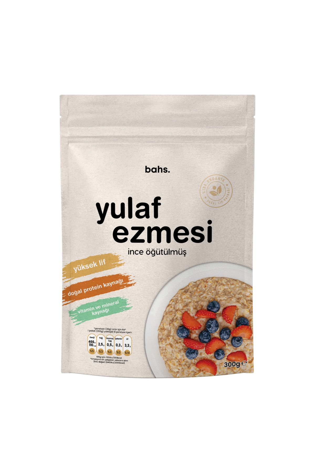 Bahs X3 Ince Öğütülmüş Yulaf Ezmesi 300gr