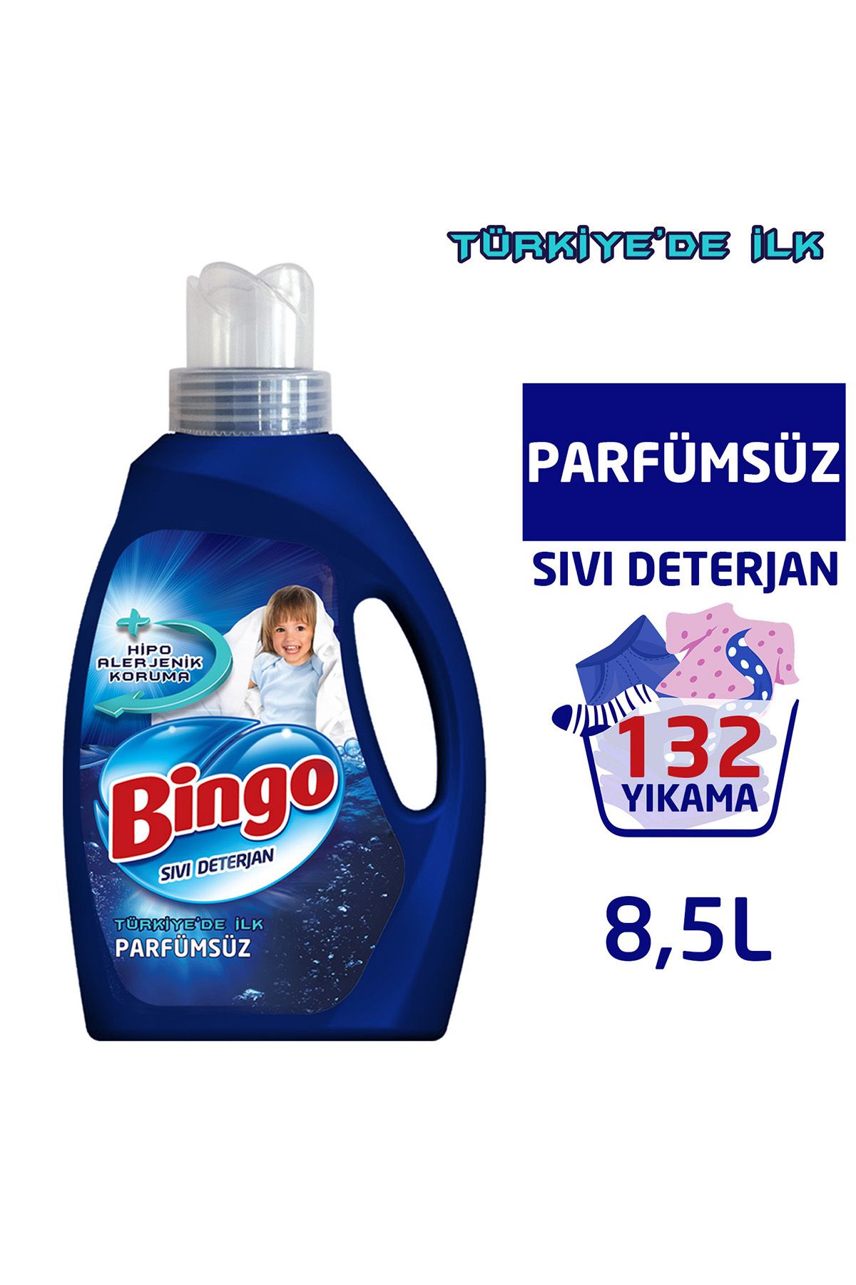 Bingo Parfümsüz Sıvı Çamaşır Deterjanı 2145 ml Ekonomi Paketi 4'lü