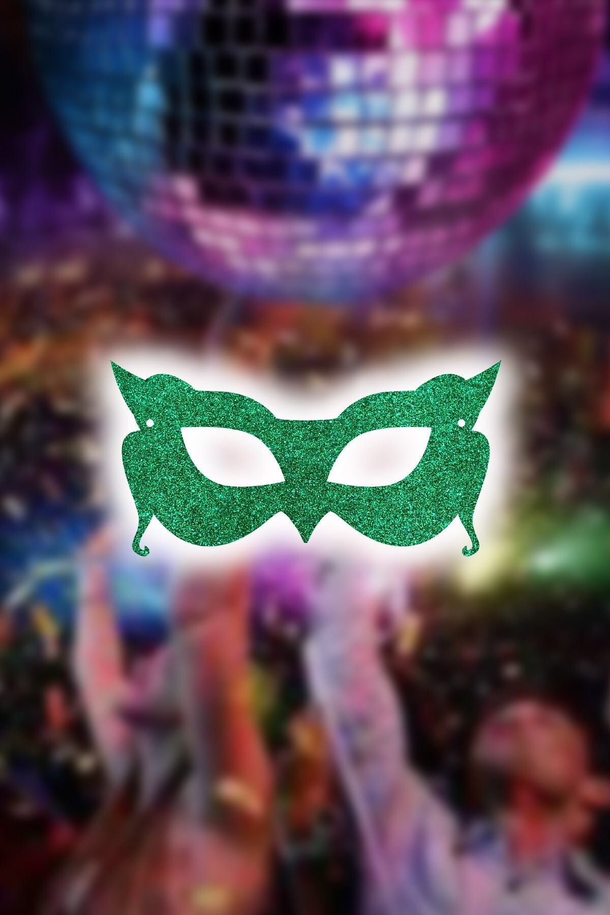 Artikel 2'li Yeşil Yılbaşı Parti Maskesi, Yeni Yıl Aksesuarı, Doğum Günü Parti Maskesi, Simli Eva Balo Maske