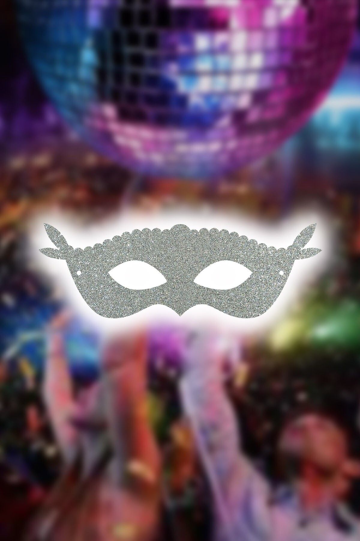Artikel 2'li Silver Yılbaşı Parti Maskesi, Yeni Yıl Aksesuarı, Doğum Günü Parti Maskesi, Simli Eva Balo Mask