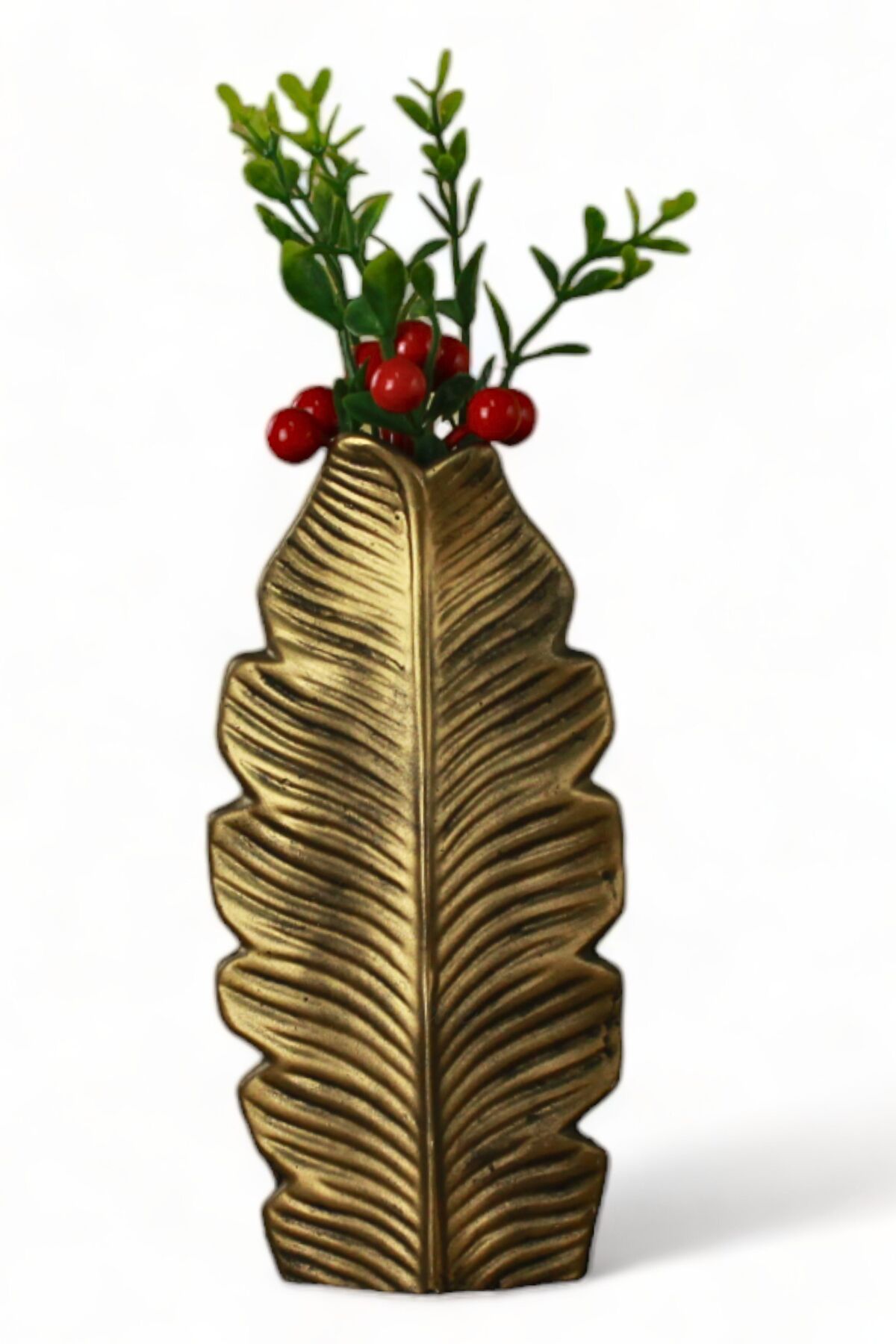 Evene Vazo Küçük Vazo Masa Üstü Vazo Ev Dekorasyon Vazo Altın Eskitme Model 30