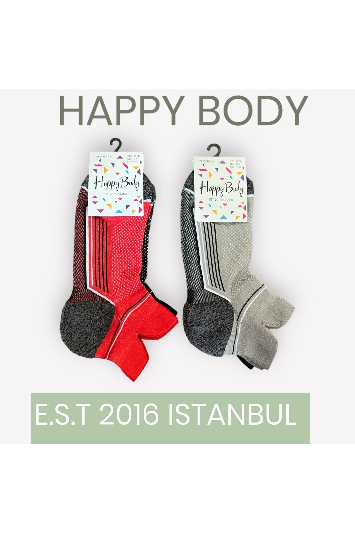 Happy Body Micro Tactel Erkek 2'li Yarım Bilekli Sport Topuk,burun Havlu