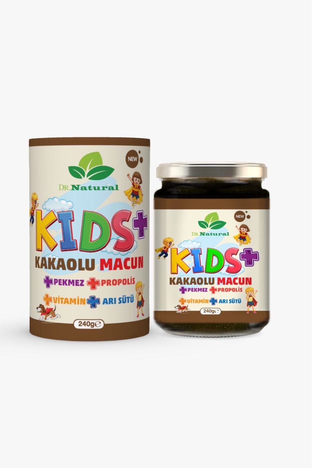 DRNATURAL Kids Çocuk Macunu Kakaolu - Arı Sütü - Propolis - Pekmez Ve Vitamin 240 gr (İŞTAH AÇICI)