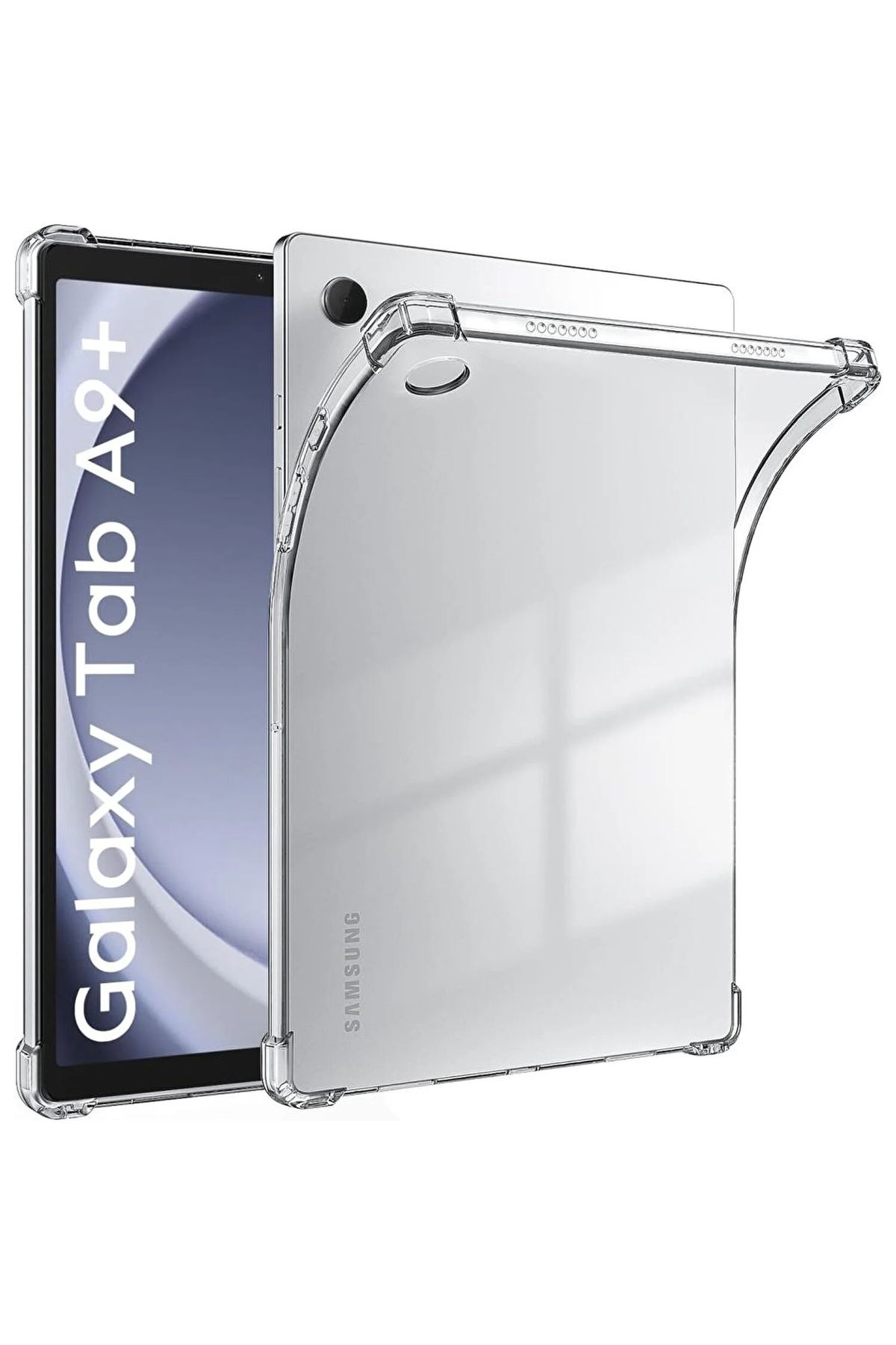 Vip Case Samsung Galaxy Tab A9+ Plus Tablet Kılıfı Köşe Korumalı Antishock Şeffaf Silikon SM-X210 / 11"