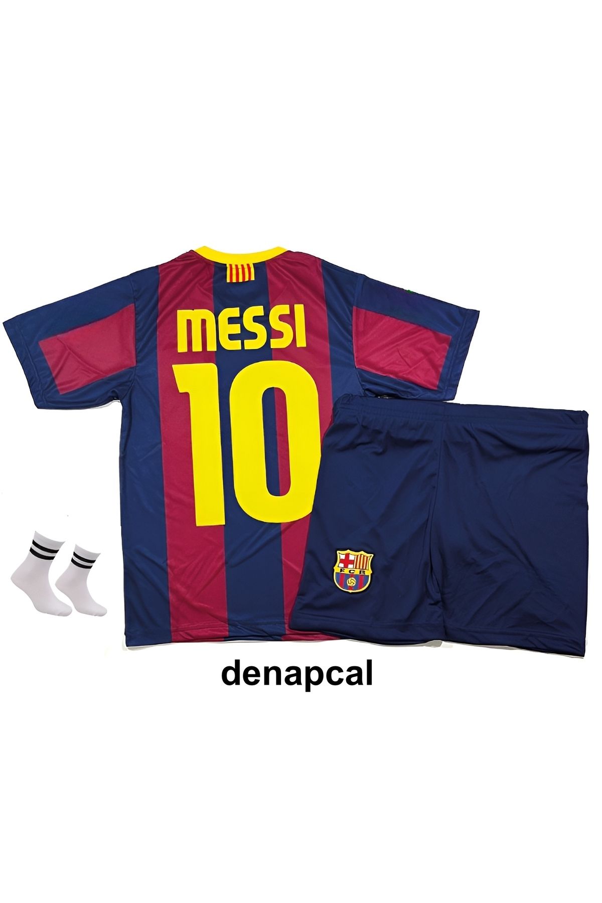 DENAPCAL Messi Barcelona Nostalji 2011 Şampiyonlar Ligi London Finali 3'lü Çoçuk Futbol Forma Seti