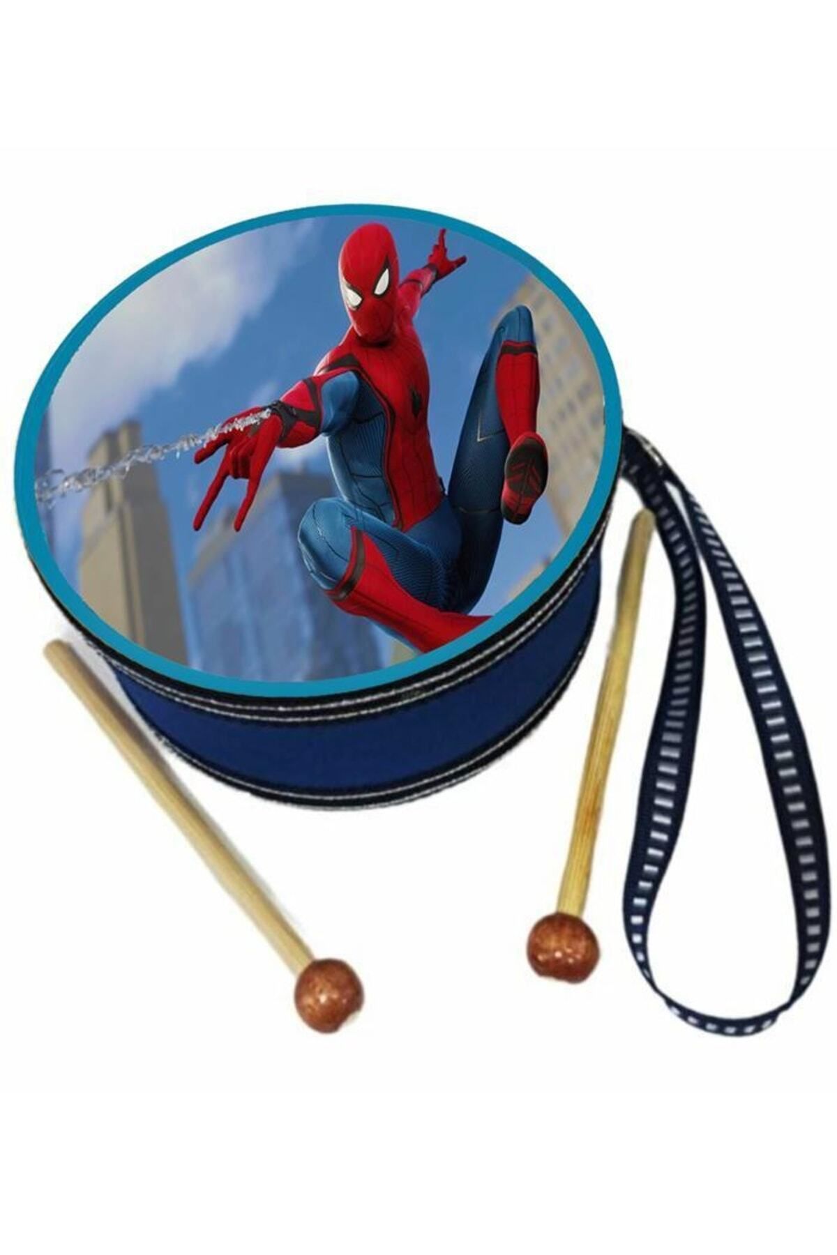 badi hediyelik Spiderman Deri Davul 18cm