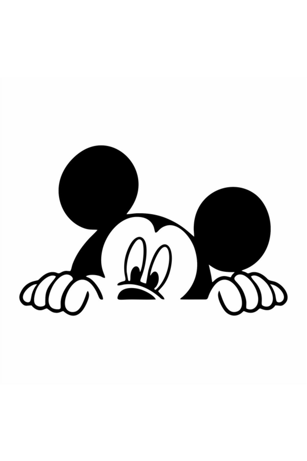 Reysa Tasarım Mickey Mouse Araba Sticker 20x13 Cm Siyah