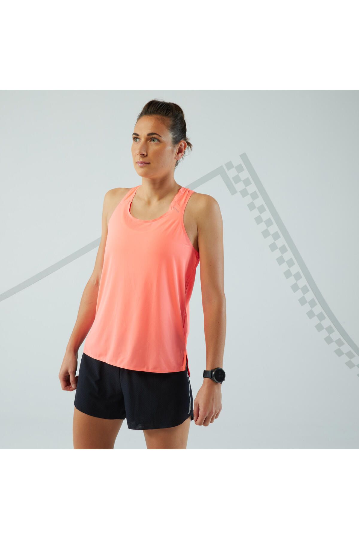 Decathlon Kadın Koşu Sporcu Atleti - Mercan Rengi - Light
