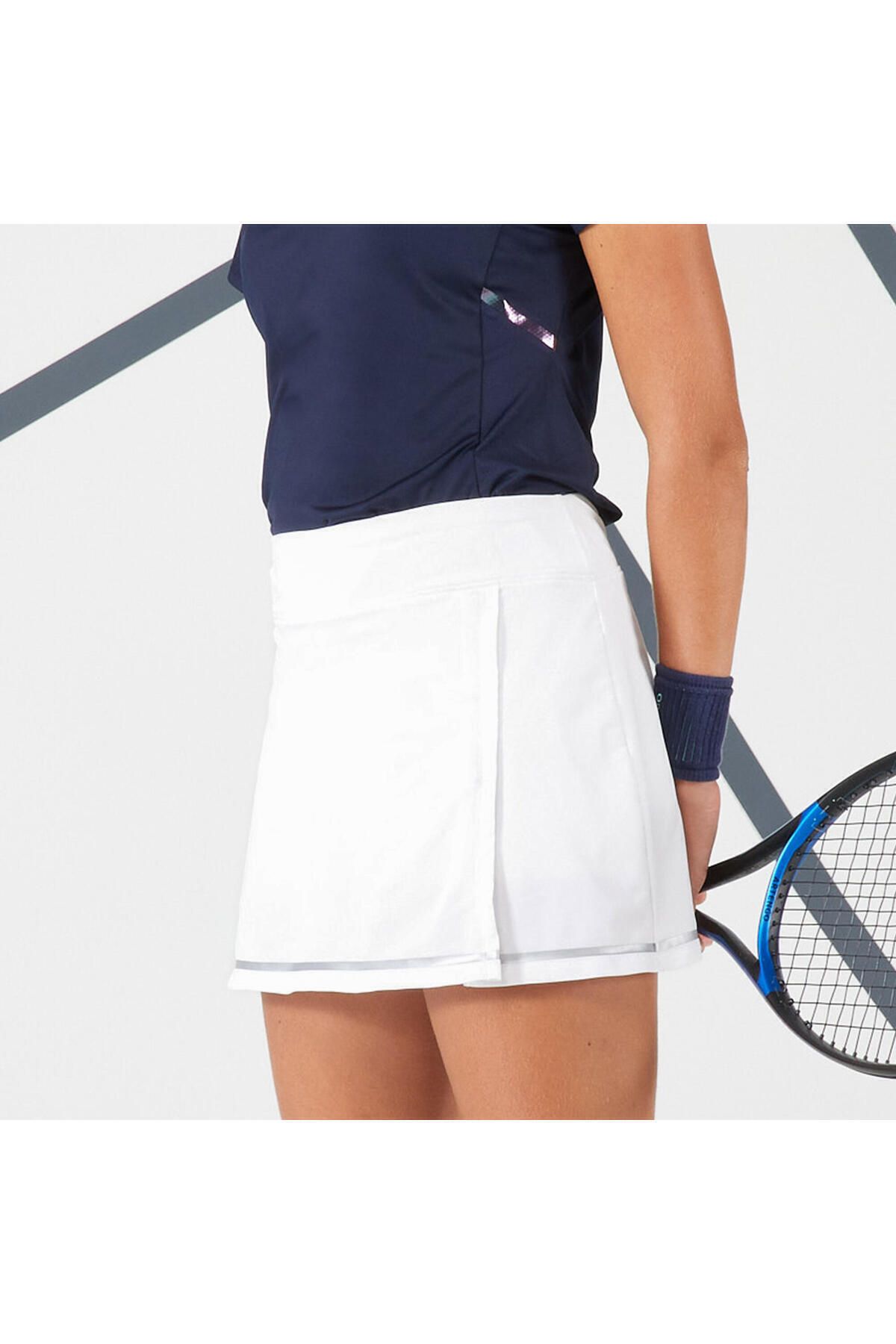 Decathlon Artengo Kadın Tenis Eteği - Beyaz - Dry 500