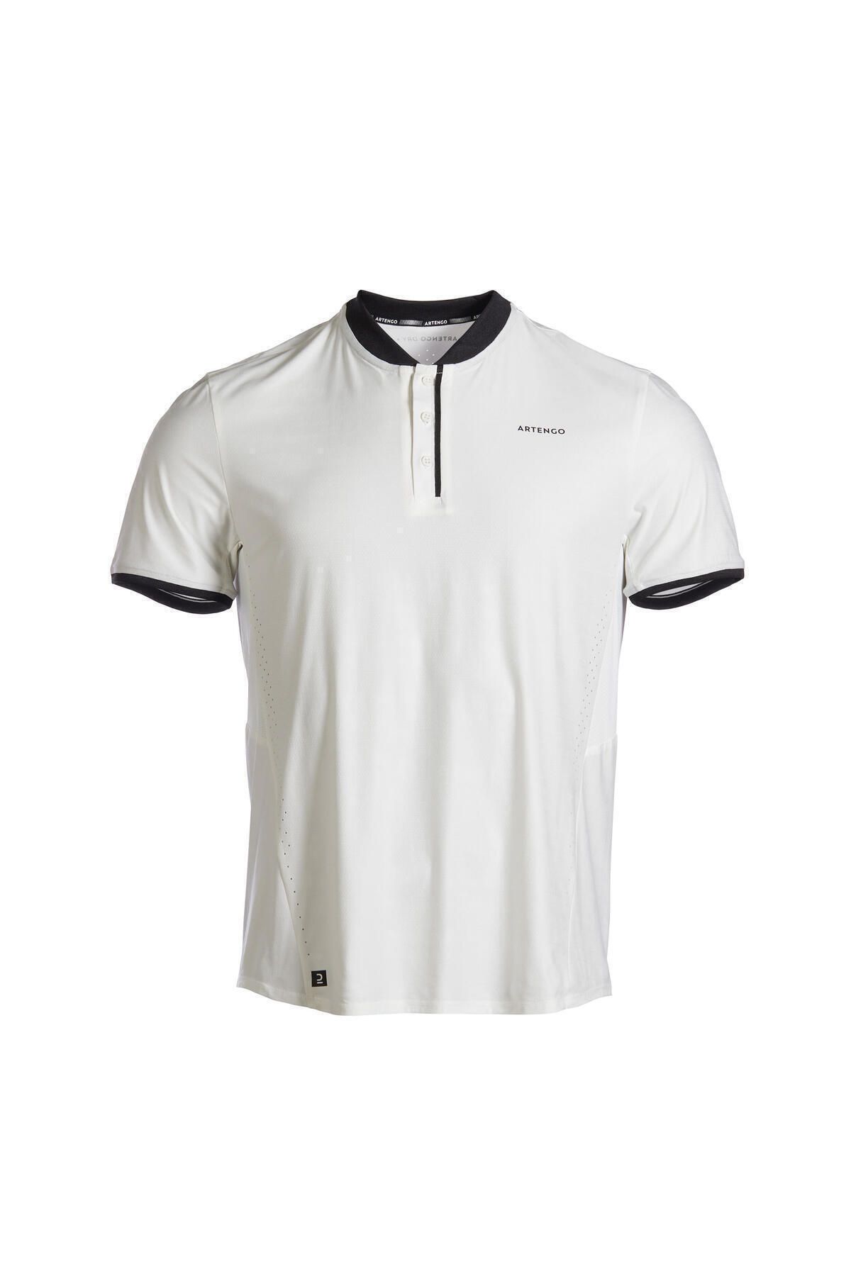 Decathlon Erkek Kısa Kollu Tenis Tişörtü - Kırık Beyaz - Dry
