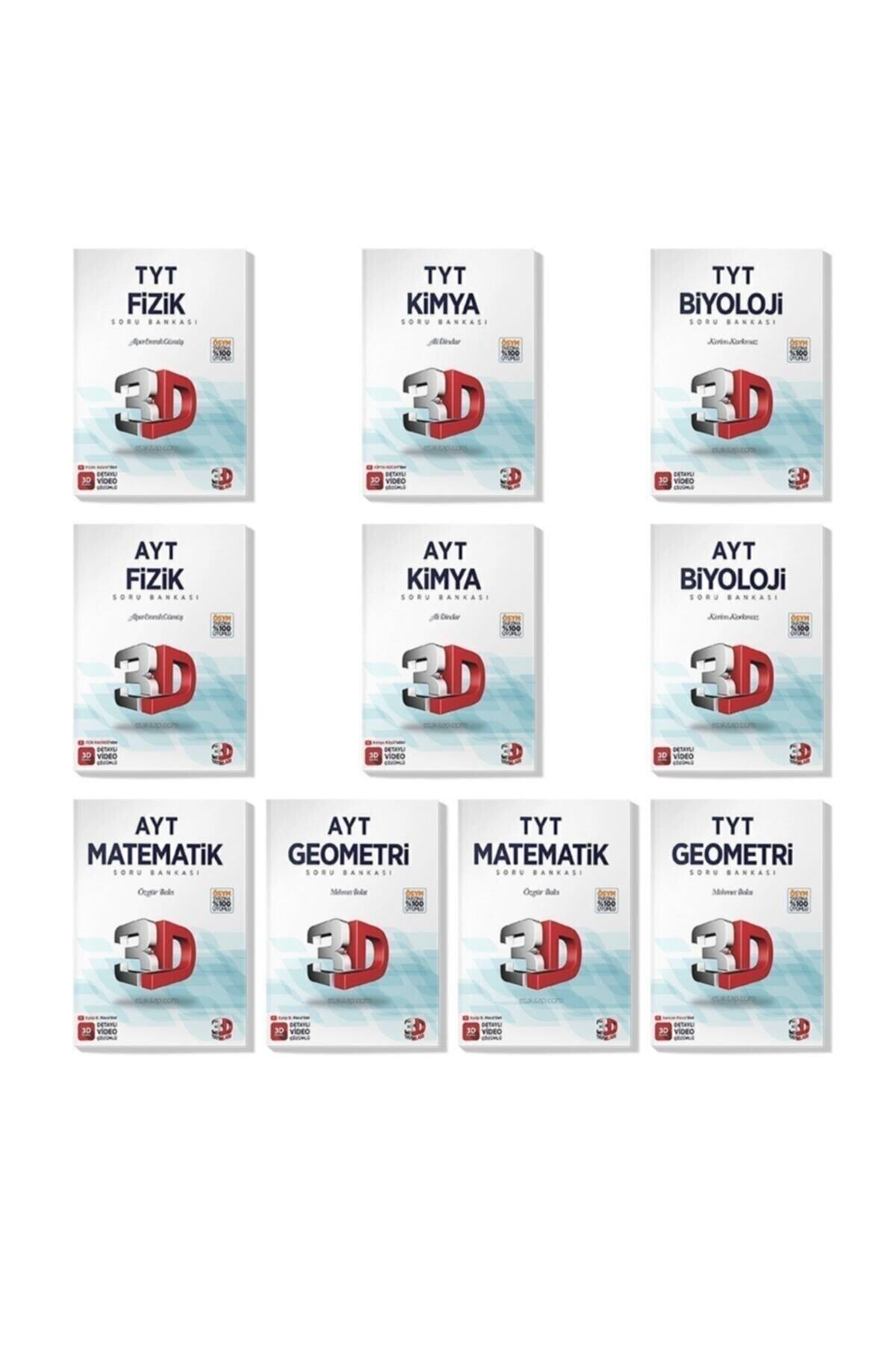 3D Yayınları 3d 2023 Tyt Ayt Matematik Geometri Fizik Kimya Biyoloji Soru Bankası Seti (10 Kitap)