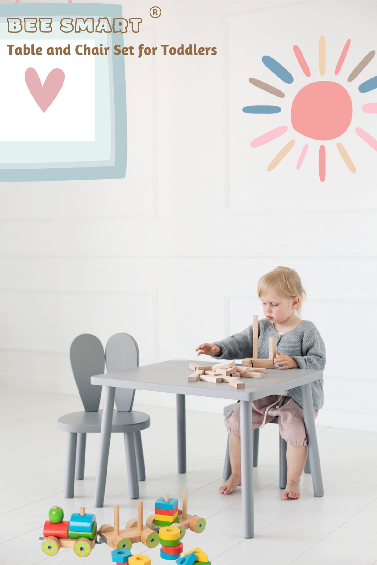 Bee Smart Montessori Masa Sandalye Çocuk Oyun, Çalışma, Çocuk Aktivite Masası Ve Sandalyesi