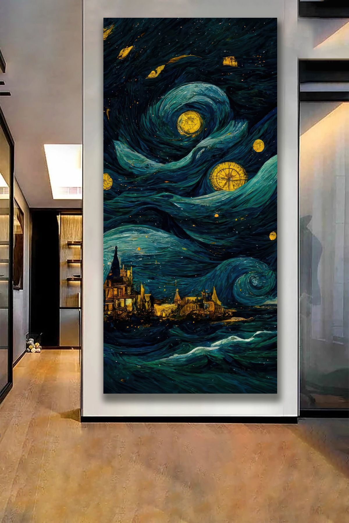 PrintiesPlus Modern Yıldızlı Gece Dekoratif Kanvas Tablo