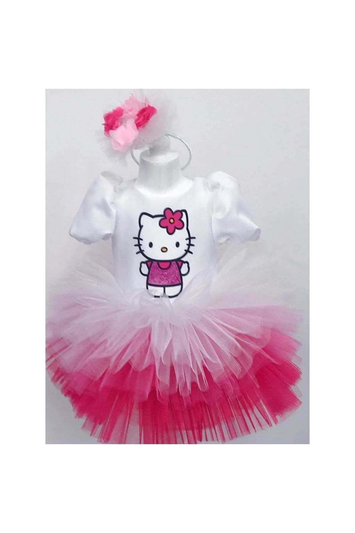 YAĞMUR KOStütüM Hello Kitty Baskılı Kız Çocuk Bebek Doğumgünü Elbise Parti Kostüm