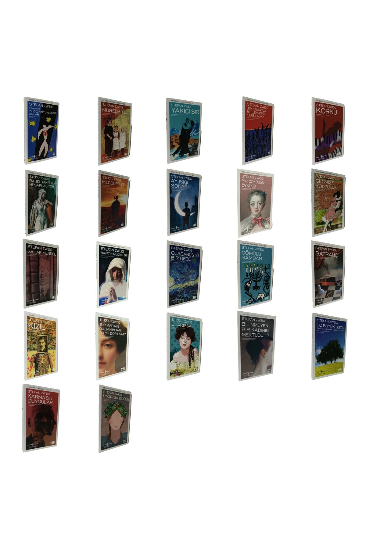 Türkiye İş Bankası Kültür Yayınları Stefan Zweig 22 Kitap Takım Yakıcı Sır Ay Işığı Sokağı Bir Kadının Yaşamından 24 Saat