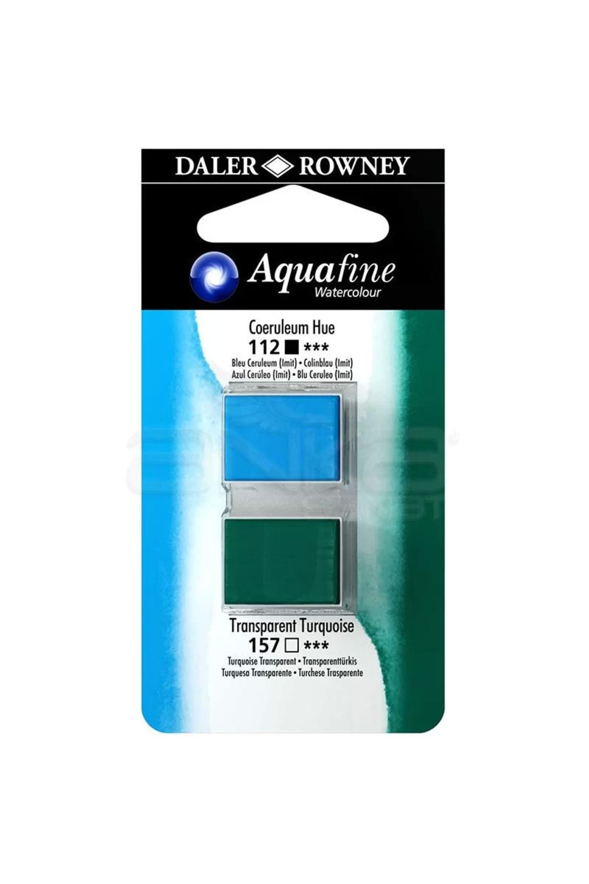 Daler Rowney Aquafine Sulu Boya Tablet 2li Coeruleum Blue-transparent Turquoise