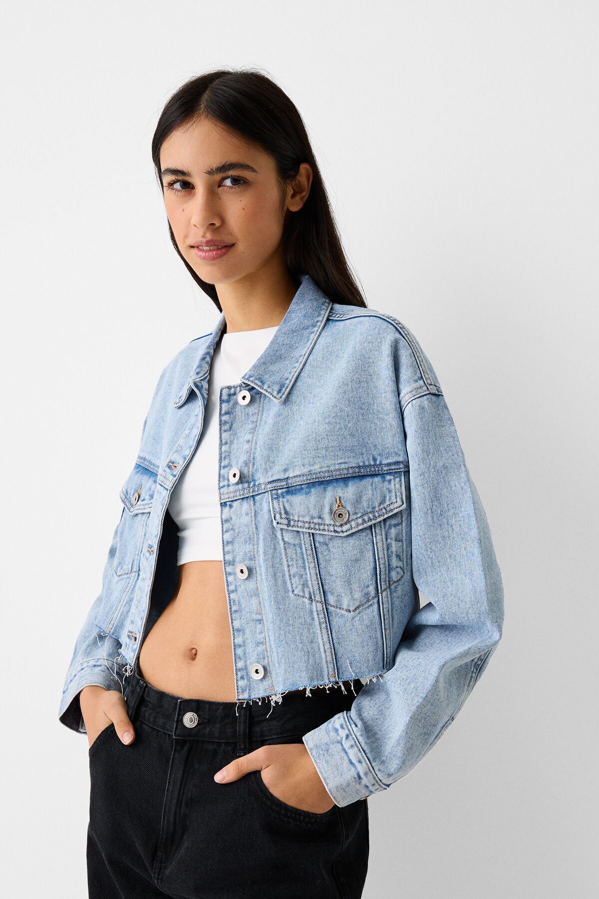 Bershka Crop denim ceket