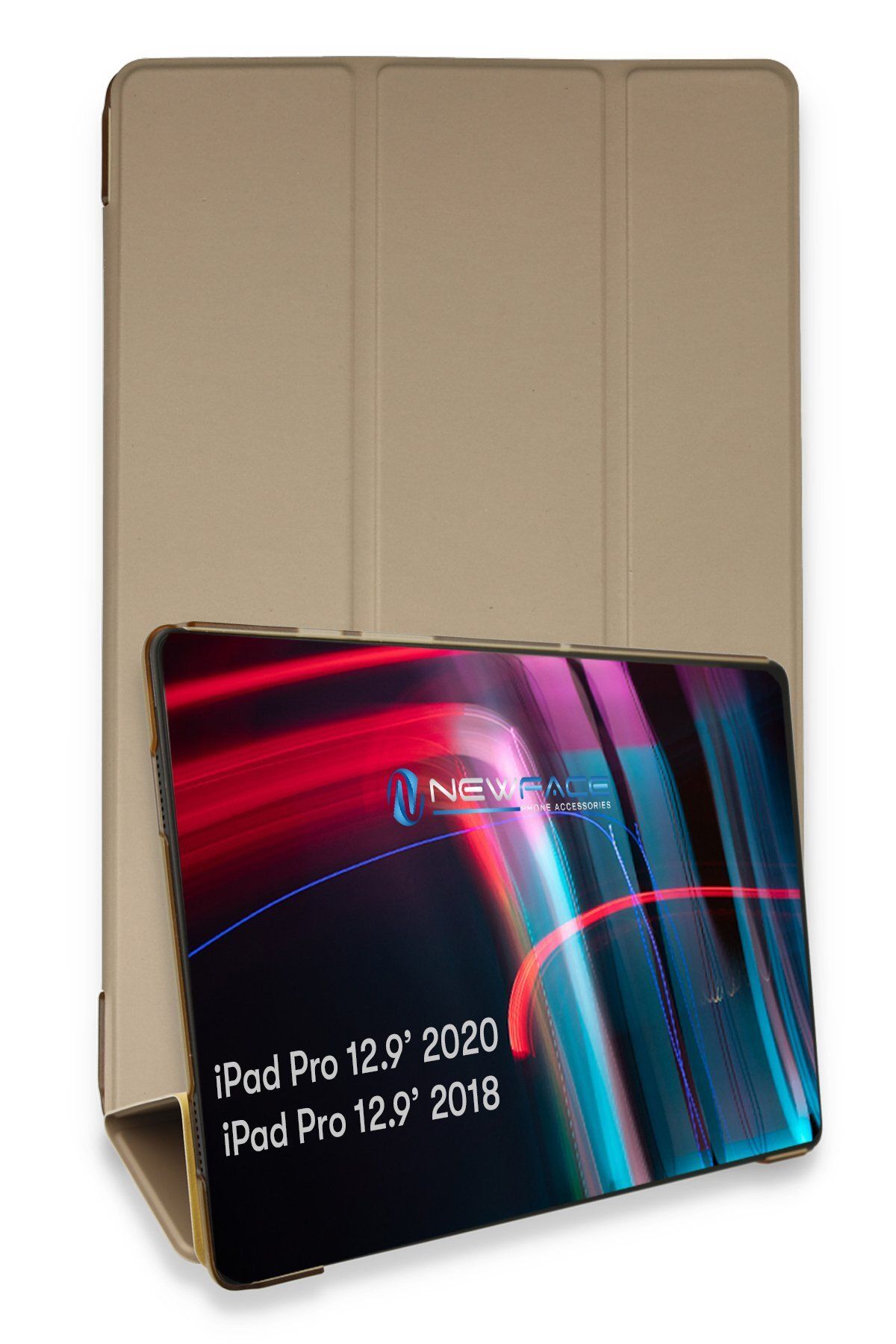 NewFace iPad Pro 12.9 (2020) Uyumlu Kılıf Tablet Smart Kılıf - Gold 307104
