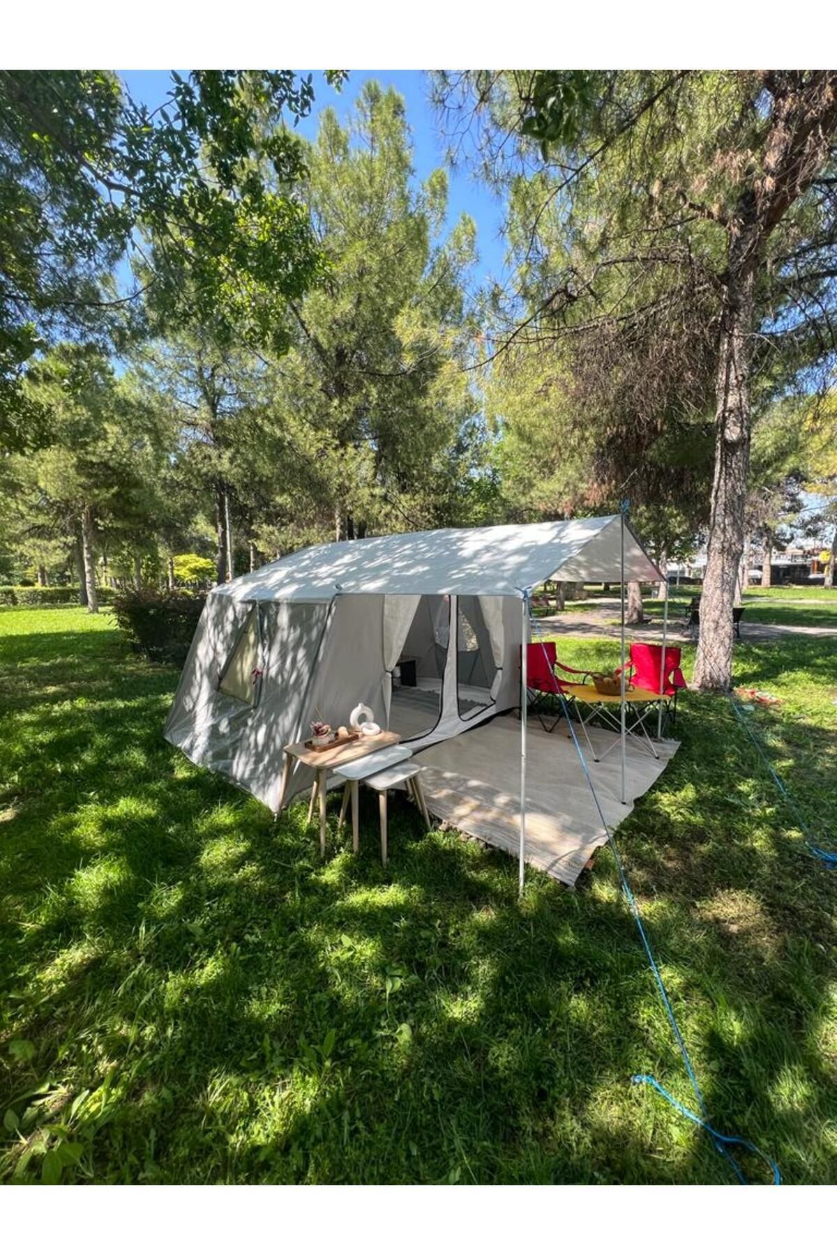 yamaç çadır A Kalite Ferah Pencere Sinekl,ikli Aile Tipi Kamp Çadırı