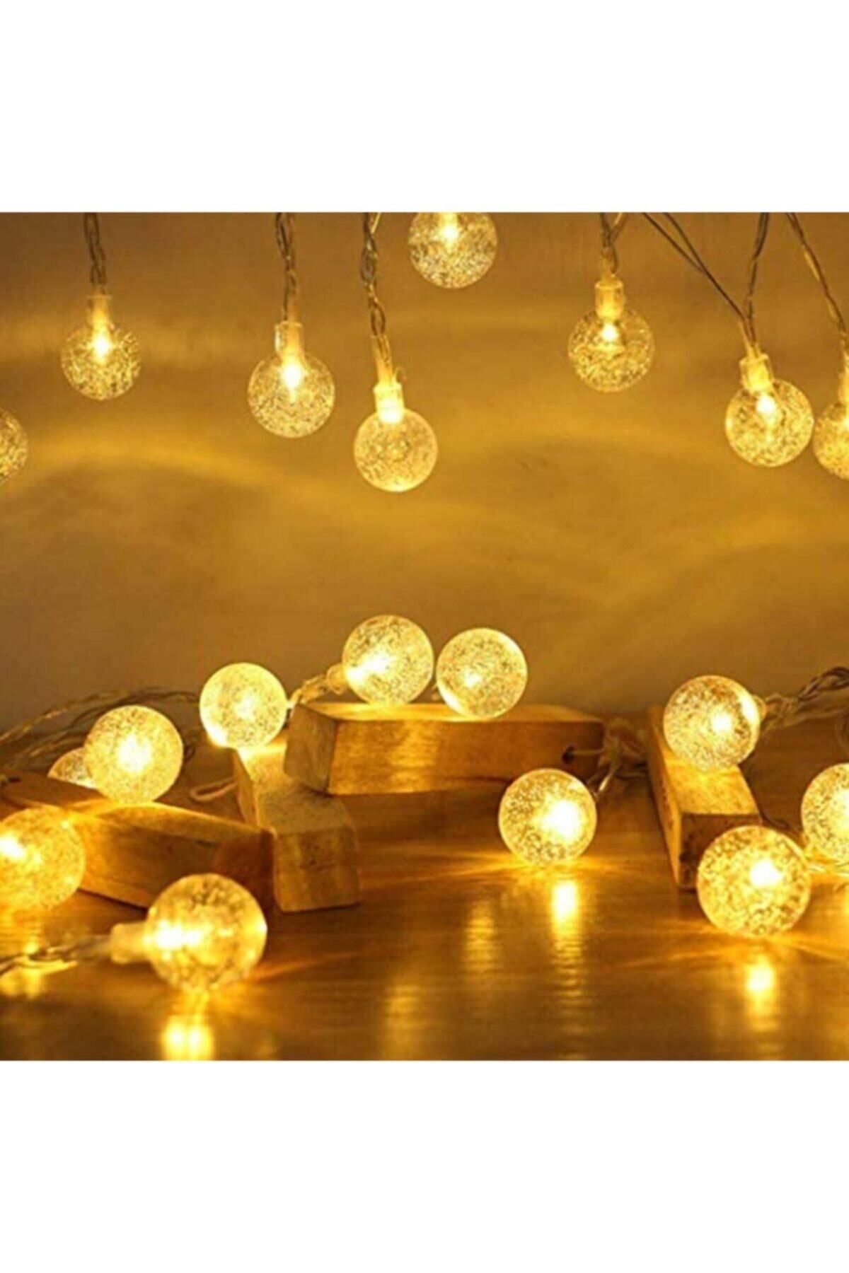 Lumenn Kristal Top Led Işık|10 Metre 100 Ledli 8 Modlu Fişli Şeffaf Kablolu Gün Işığı Dekoratif Aydınlatma