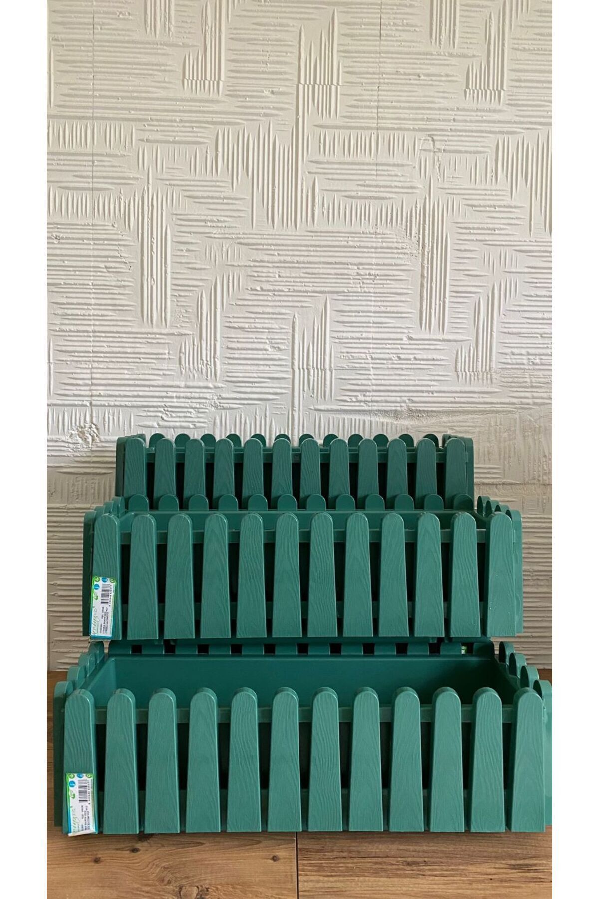 Renk Sepeti 2’li Dekoratif Çit Saksı 9 Lt - Çit Balkon Saksısı - Uzun Balkon Saksısı Yeşil