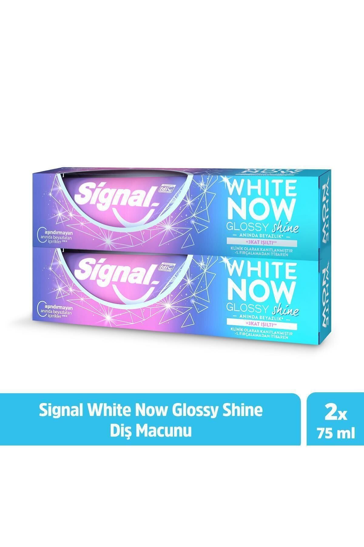 Signal White Now Diş Macunu Glossy Shine Anında Beyazlık 75 ML x2