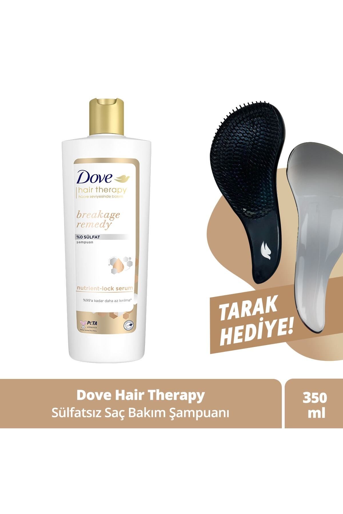 Dove Hair Therapy Sülfatsız Saç Bakım Şampuanı Breakage Remedy Kırılma Karşıtı 350 ml + Tarak Hediye