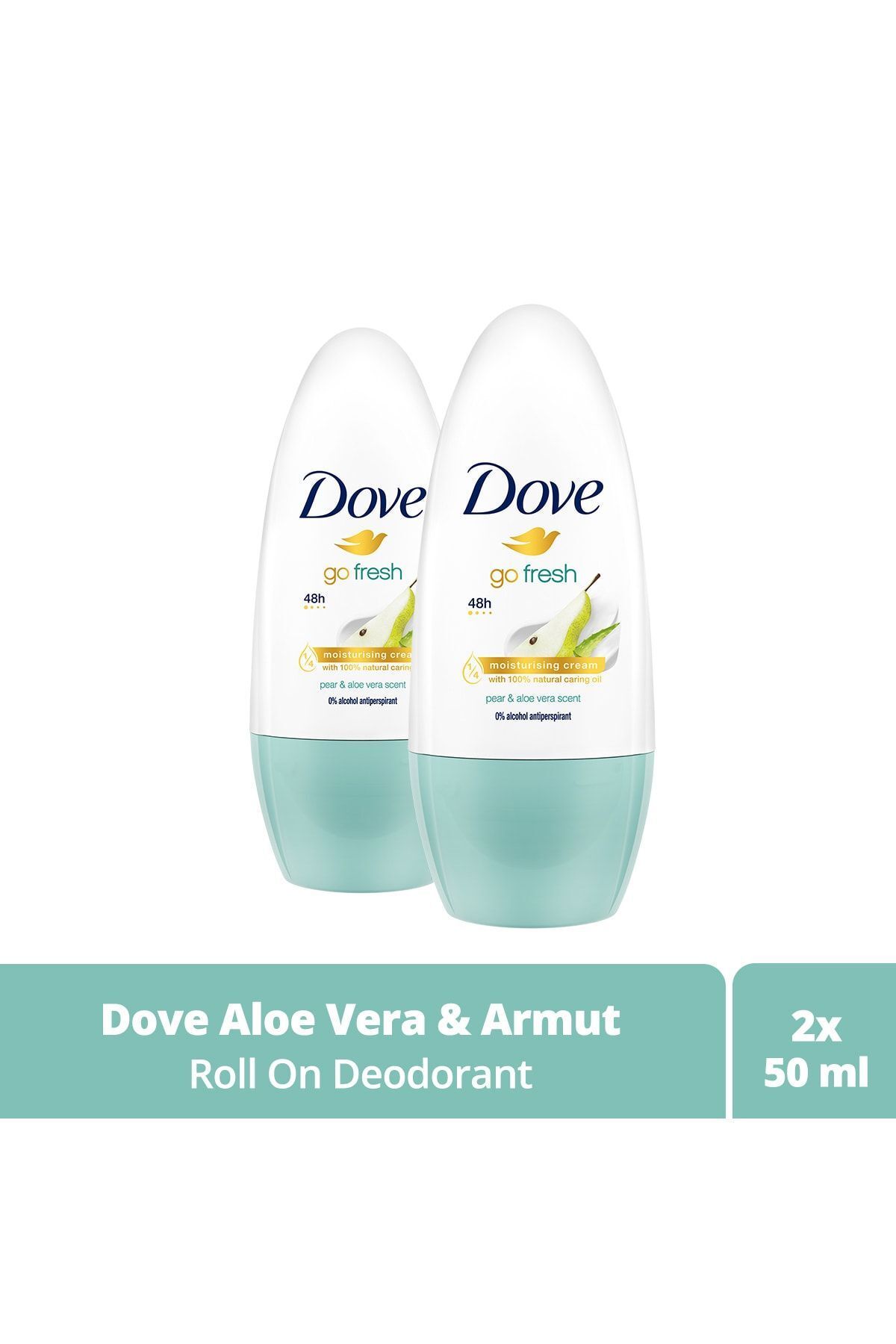 Dove Go Fresh Antiperspirant Kadın Roll On Deodorant Armut Ve Aloe Vera Kokusu 50 Ml X2 Adet
