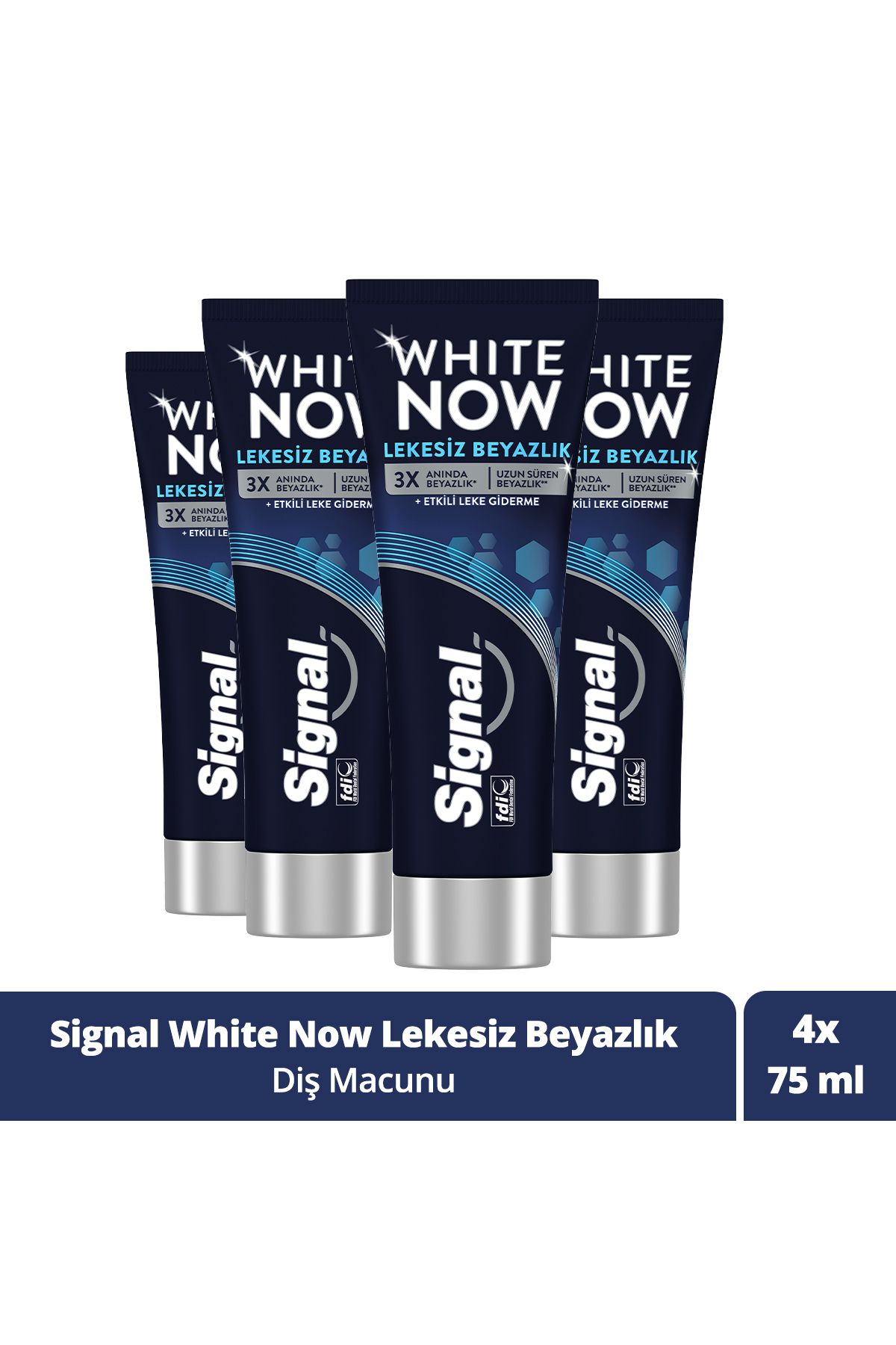 Signal White Now Leke Karşıtı Kahve Ve Sigara Içenler Için Beyazlatıcı Diş Macunu 75ml X 4