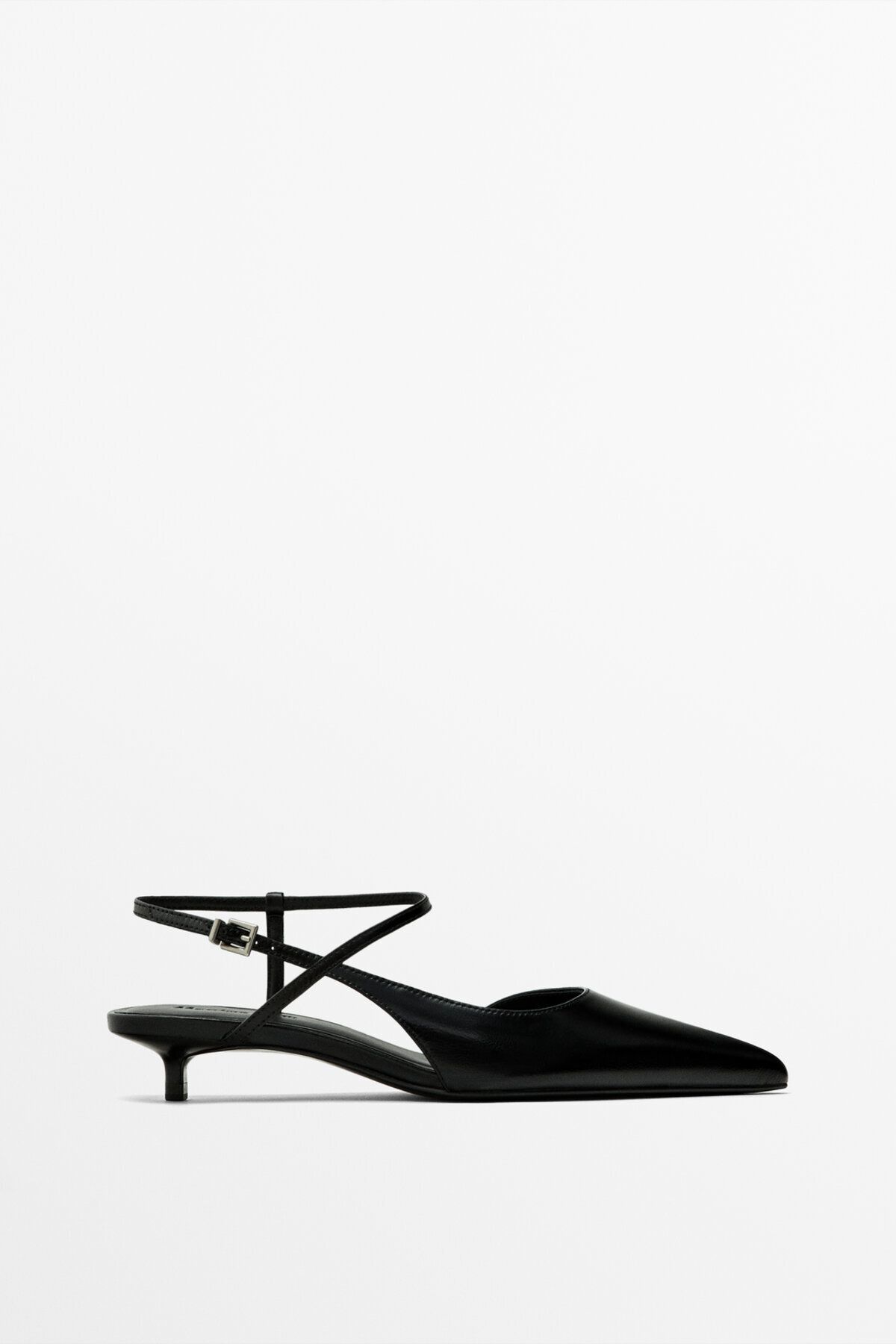 Massimo Dutti Tokalı topuklu arkası açık ayakkabı