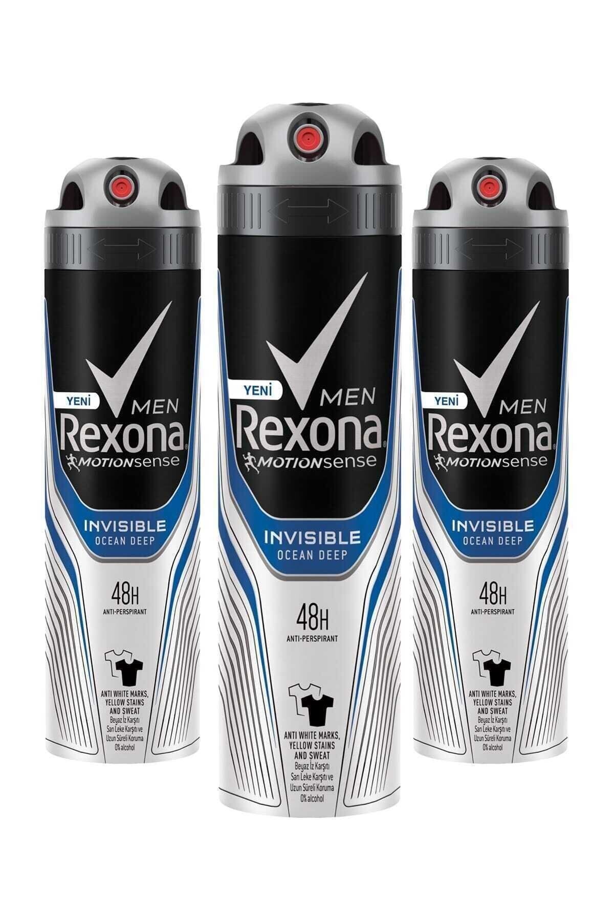 Rexona Erkek Deodorant Sprey Invisible Ocean Deep 150 ml X 3
