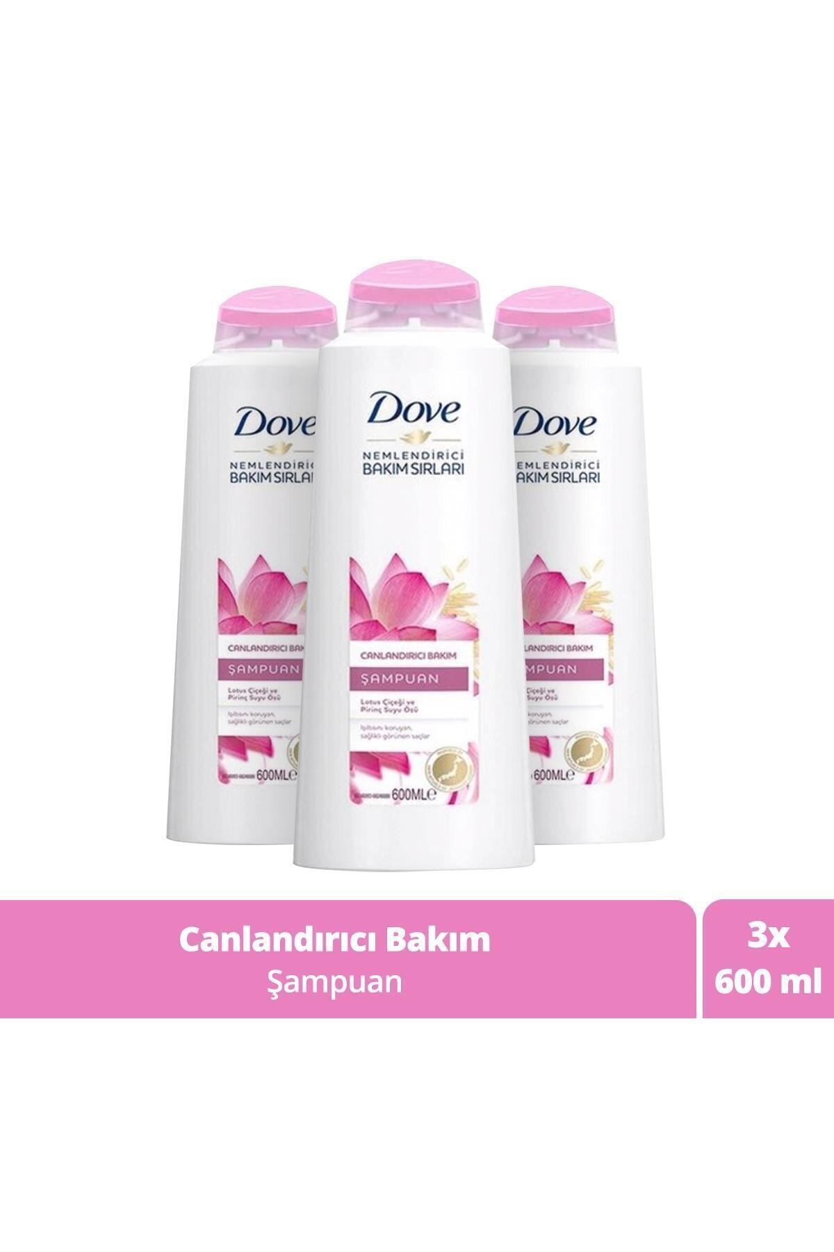 Dove Canlandırıcı Bakım Lotus Çiçeği Ve Pirinç Suyu Özlü Şampuan 600 ml X 3