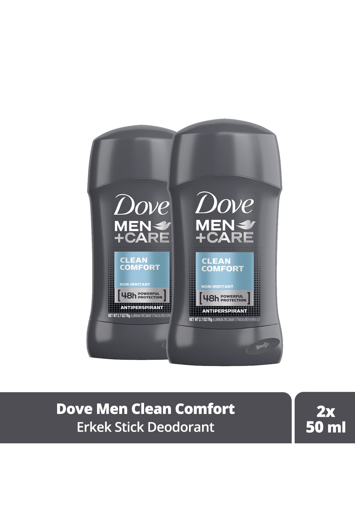 Dove Men Clean Comfort Stick Deodorant 50 ml X2