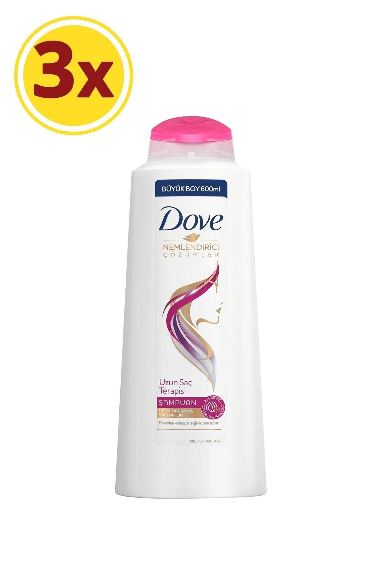 Dove Uzun Saç Terapisi Saç Bakım Şampuanı 600 ml X3