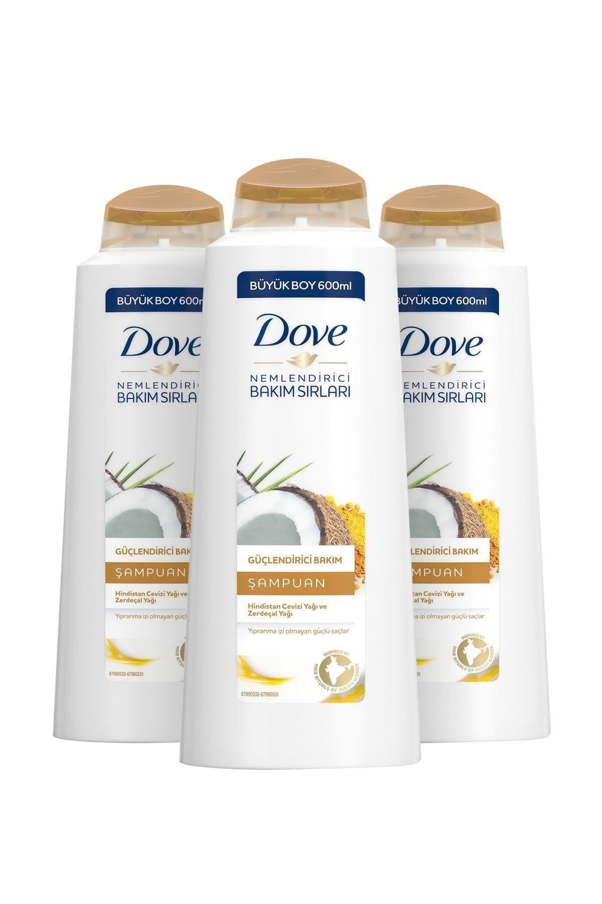 Dove Hindistan Cevizi Özlü Güçlendirici Saç Bakım Şampuanı 600 ml X3
