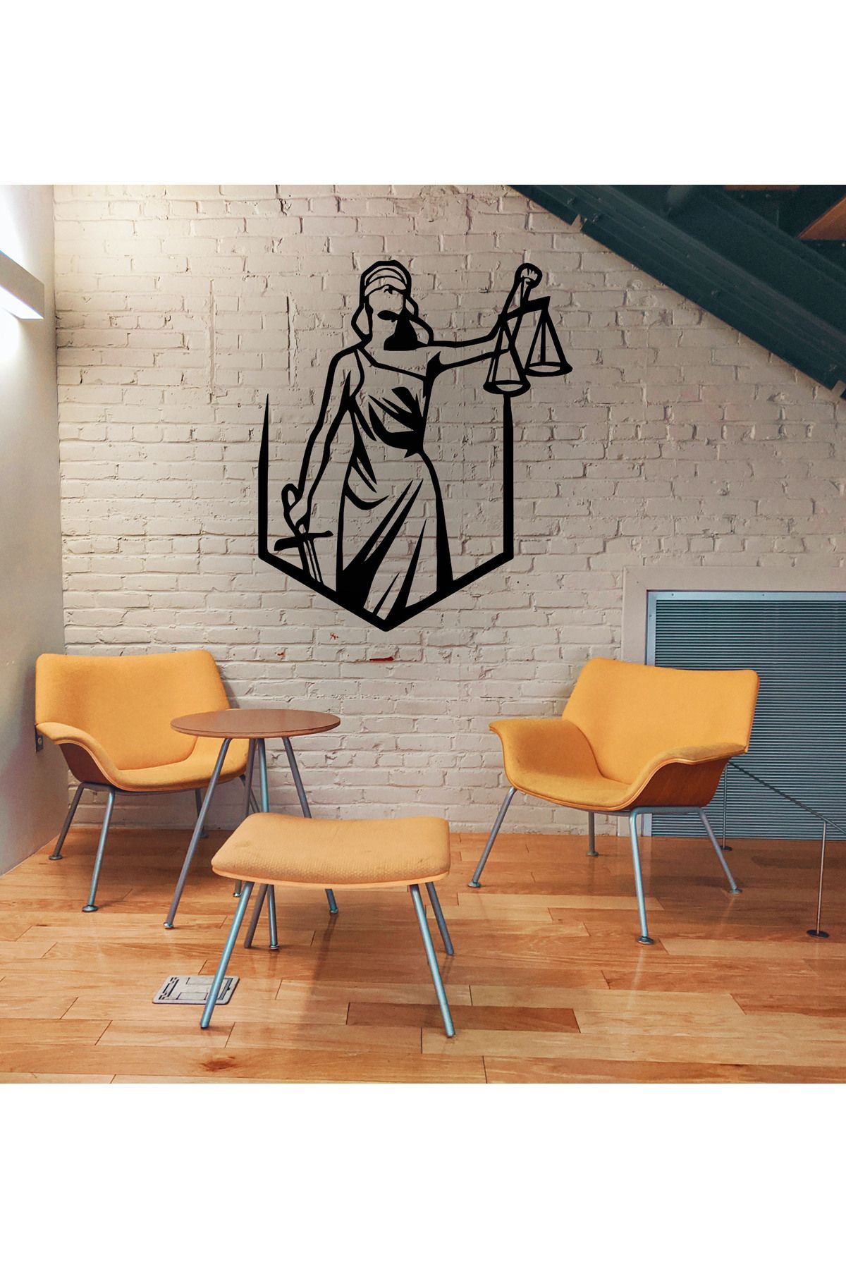 VELUX HOME Adalet Terazisi Themis Metal Duvar Tablosu Hediyelik Hukuk Bürosu Avukat Dekorasyon Ofis Dekoru