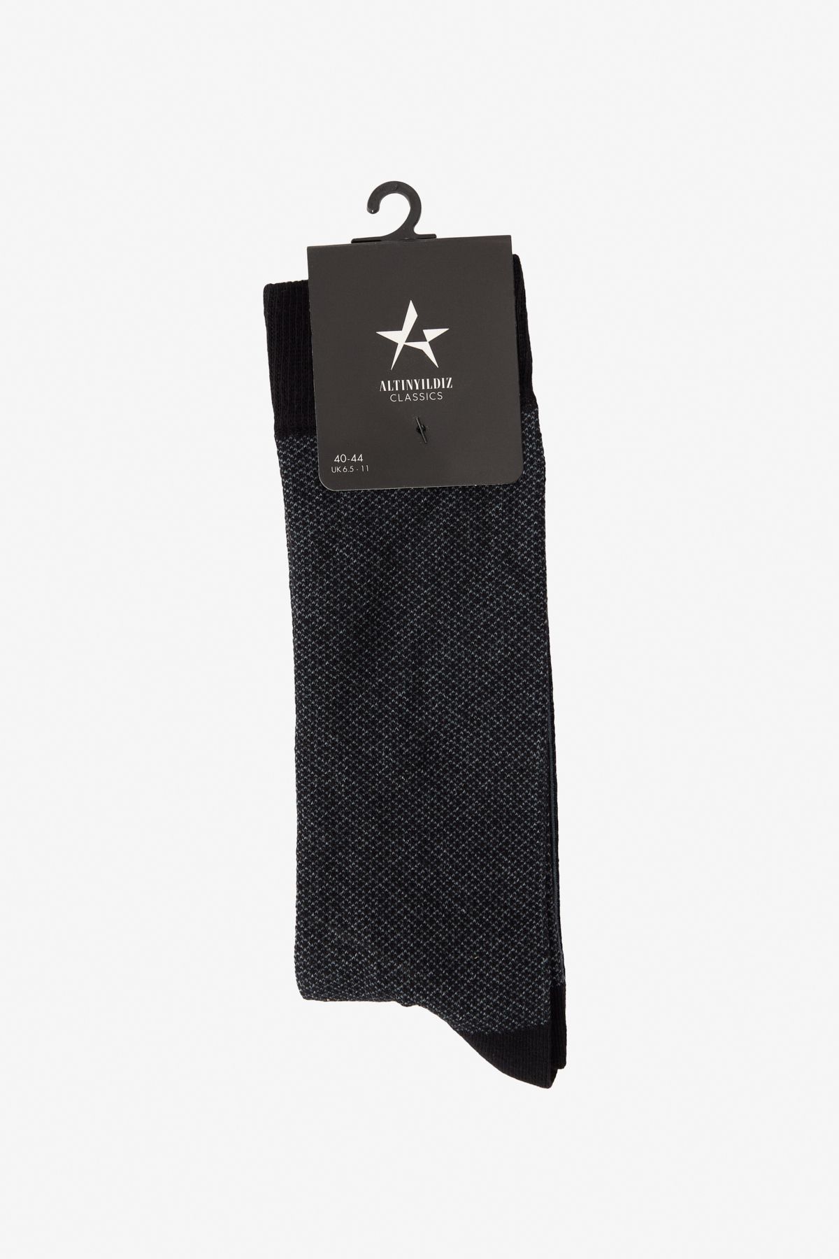 Altınyıldız Classics Erkek Siyah-Gri Desenli Bambulu Soket Çorap