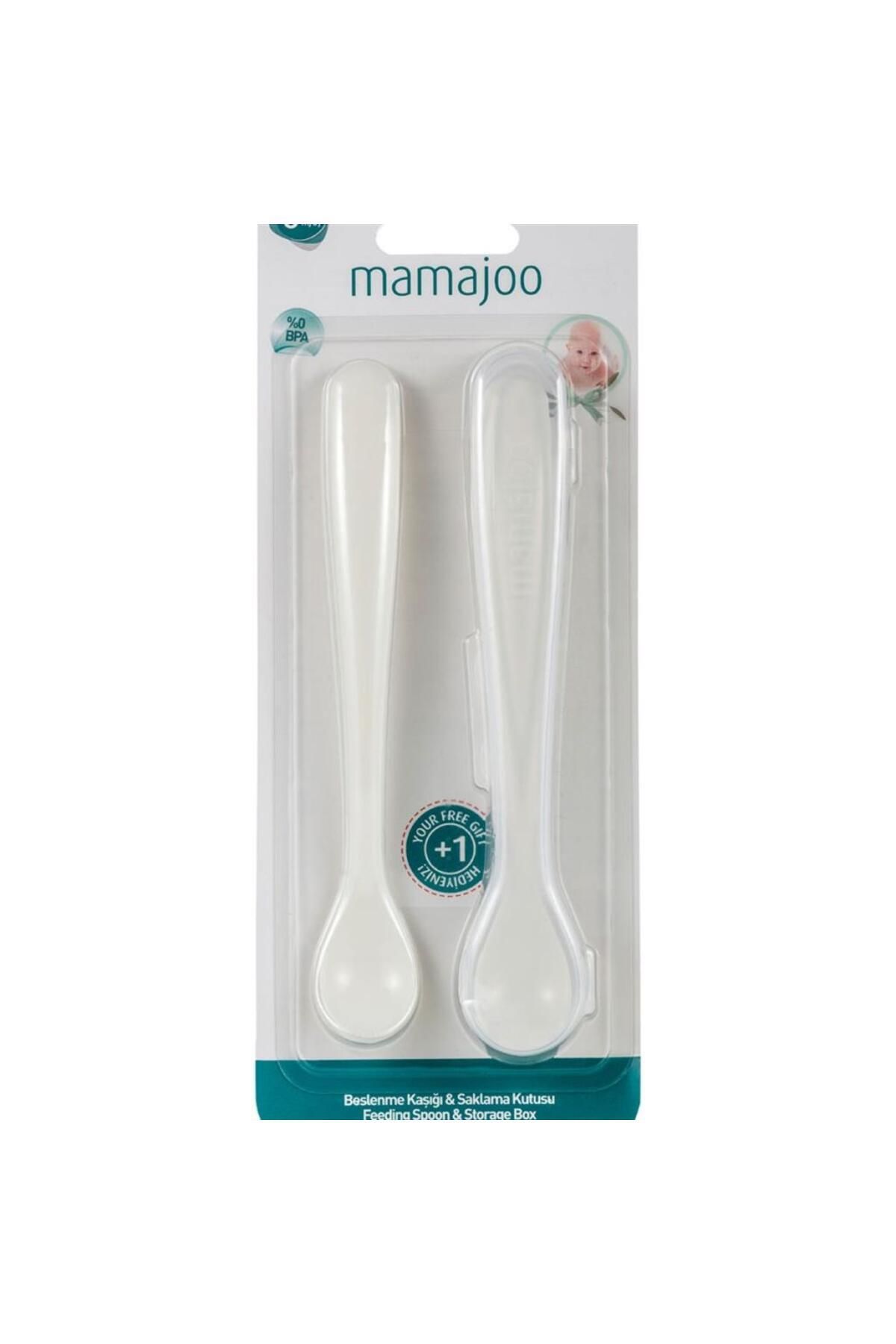 Mamajoo 2´li Beslenme Kaşığı & Saklama Kutusu / Beyaz