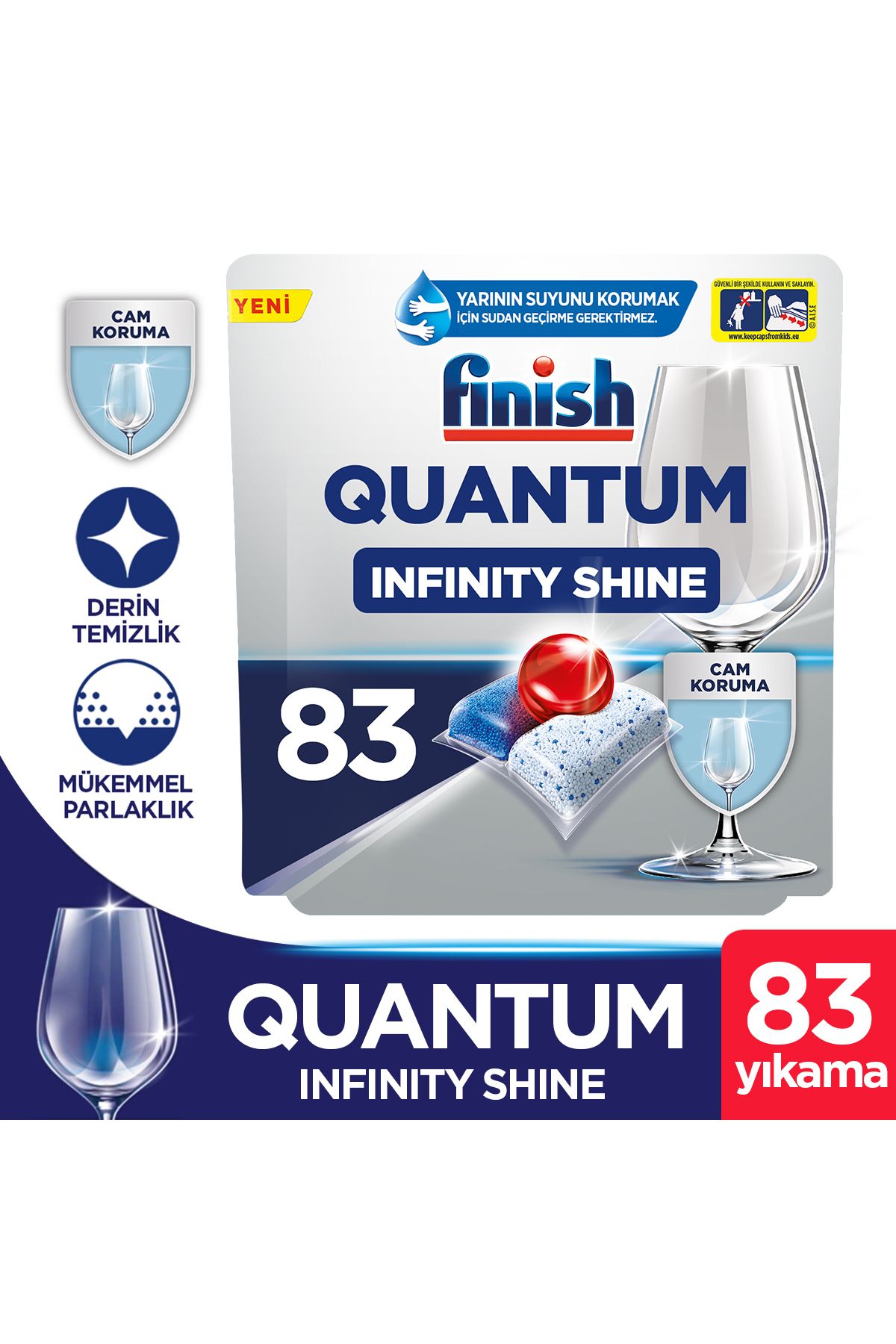 Finish Quantum Infinity Shine 83 Kapsül Bulaşık Makinesi Deterjanı Tableti (1 X 83)